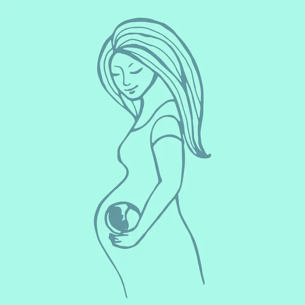 Pregnat nők — Stock Vector