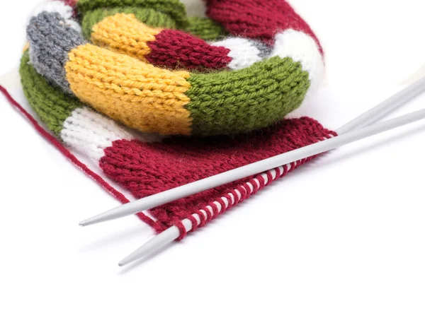 Knitting on  isolated background — Stock Photo, Image