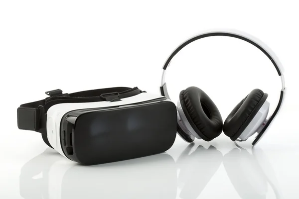 Virtuális valóság szemüveg és fülhallgató — Stock Fotó