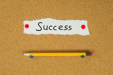 Başarı metin not iletisi pin bulletin board