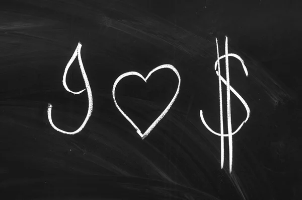 Dollar sign and heart shape — Stock Photo, Image