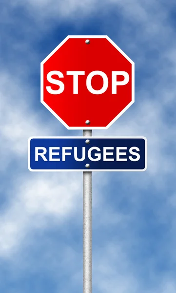 Halt. Flüchtlinge — Stockfoto