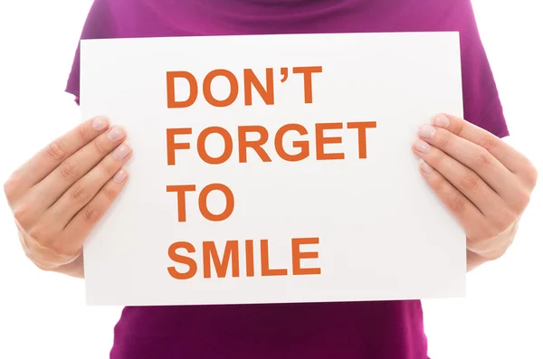 Non dimenticare di sorridere. — Foto Stock