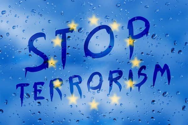 Stop testo terrorismo — Foto Stock