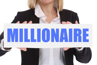 İş kavramı milyoner zengin zenginlik işkadını başarı s