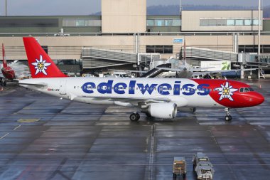 Edelweiss Air Airbus A320 uçak Zürih Havalimanı