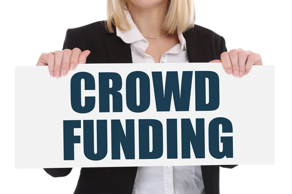 Financiering crowdfunding verzamelen geld online investeringen in de menigte — Stockfoto