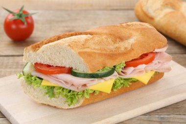Alt sandviç baget ile jambon kahvaltı için