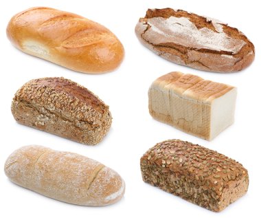 Koleksiyon ekmek izole tahıllar ekmek