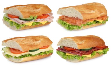 Baget izole salamı jambon somon peynirli topluluğu