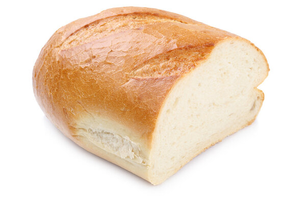 White bread sliced isolated