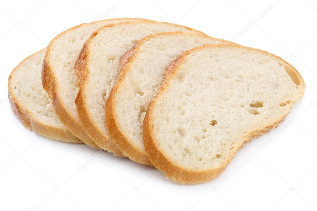Bread slices sliced isolated