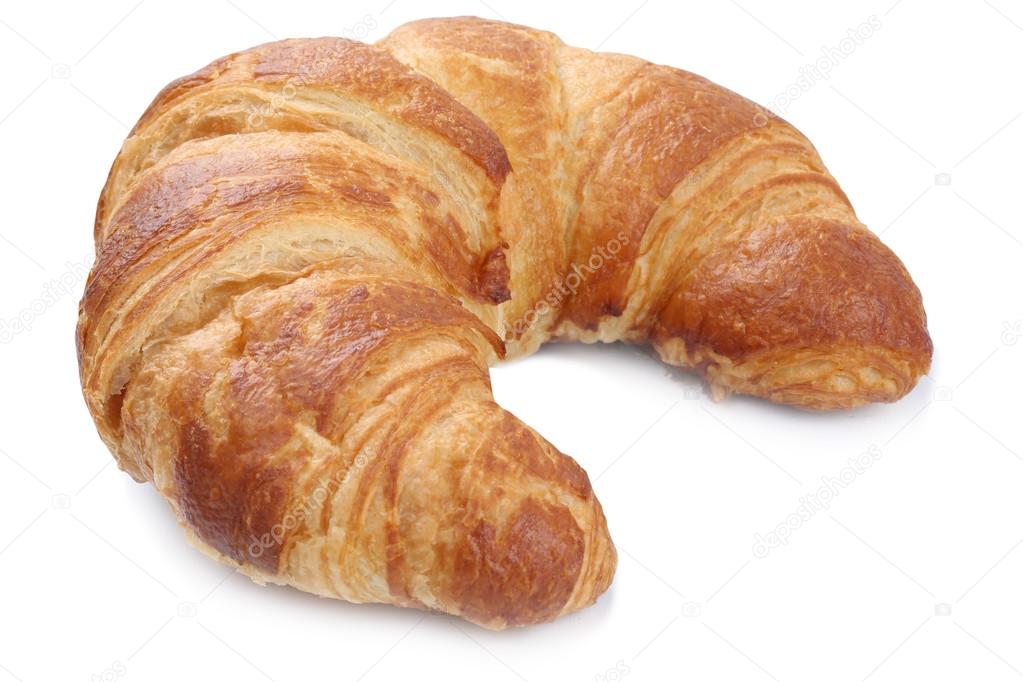 Croissant for breakfast isolated