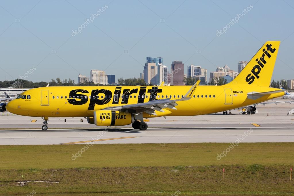 Spirit Airlines Airbus A320 airplane Fort Lauderdale airport Stock