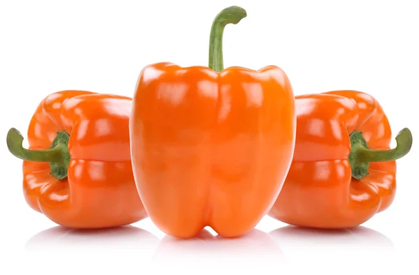 Orange bell pepper peppers paprika paprikas vegetable isolated o — Stock Photo, Image