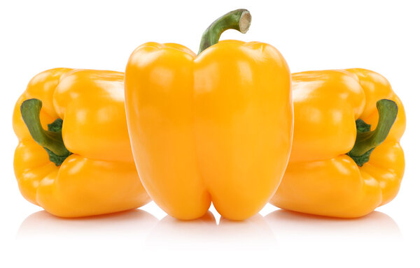 Yellow bell pepper peppers paprika paprikas vegetable isolated o