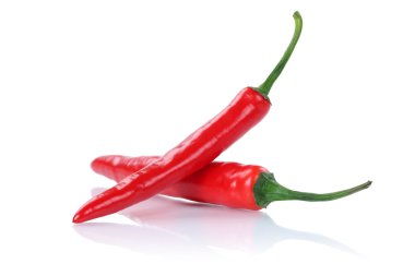 Kırmızı sıcak biber biber biber beyaz izole kırmızı biber