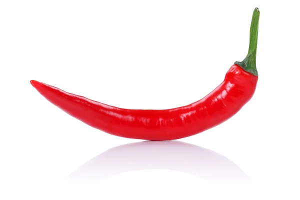 Piment rouge chili paprika isolé sur blanc — Photo