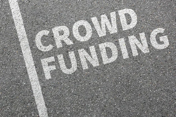 Financiering crowdfunding verzamelen geld online financiële inv menigte — Stockfoto