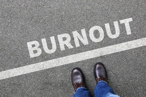 Burnout sjuk sjukdom stress betonade vid arbete affärsman business — Stockfoto