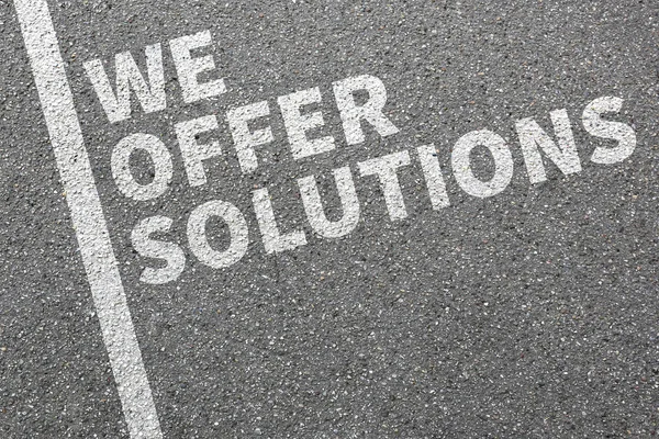 Wij bieden oplossingen oplossing voor probleem bedrijfssucces concept — Stockfoto