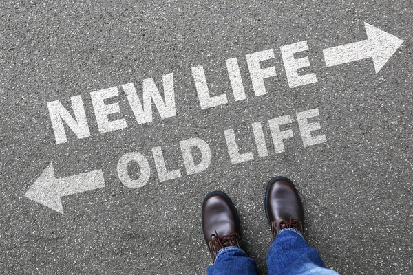 Gamla nytt liv framtida förbi mål framgång beslut förändring — Stockfoto