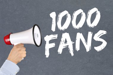 sosyal ağ medya megafon seviyor 1000 fanlar
