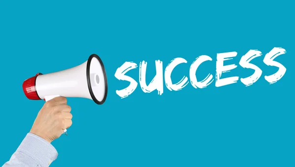 Success successful career business concept leadership megaphone — Stock Photo, Image