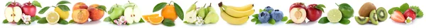 水果苹果橘子苹果桔子香蕉新鲜水果的行中 — 图库照片
