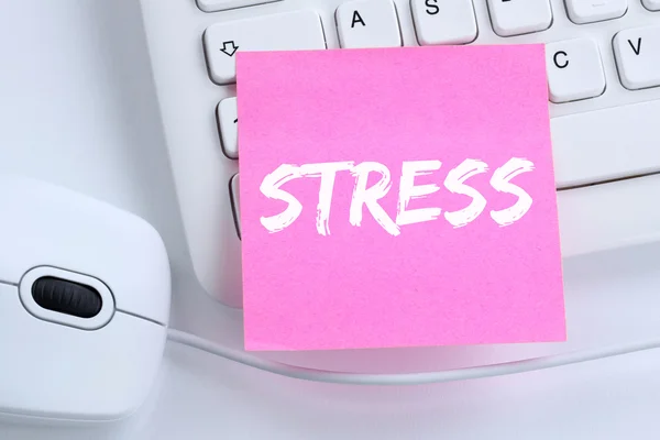 Stress estressado conceito de negócio burnout no trabalho escritório descontraído — Fotografia de Stock