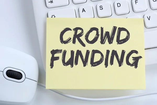 Financiering crowdfunding verzamelen geld online investeringen in de menigte — Stockfoto