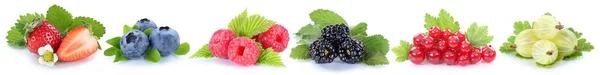 Collection of berries strawberries blueberries red currant berry — Stock Photo, Image