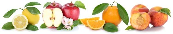 Pomarańcze pomarańczowy brzoskwinia jabłka jabłko owoce brzoskwinie świeże owoce w — Zdjęcie stockowe
