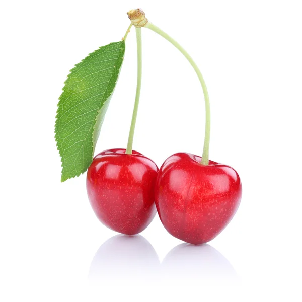 Cerejas cereja isolada em branco — Fotografia de Stock