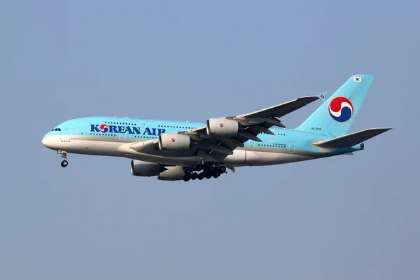 대한항공 에어버스 A380 비행기 서울 인천국제공항 — 스톡 사진