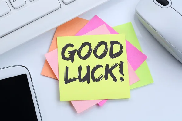 Good luck success successful test wish wishing desk — Stock Photo, Image