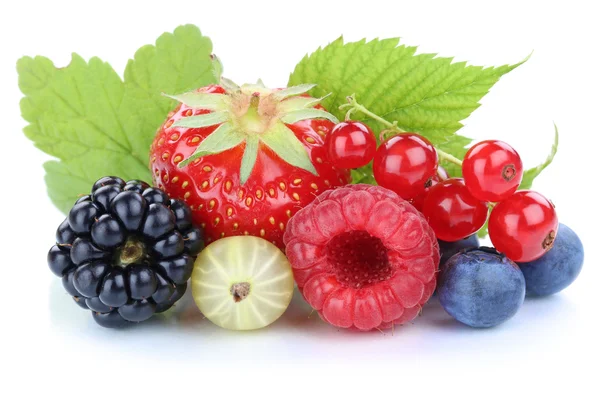 Baies Fraises Bleuets Groseille rouge Baies fruits frais — Photo