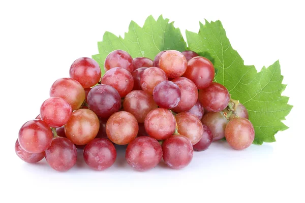 Uvas frutas vermelhas frutas isoladas em branco — Fotografia de Stock