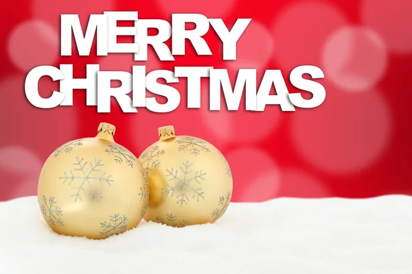 Καλά Χριστουγεννιάτικη κάρτα χρυσή μπάλες διακόσμηση — Φωτογραφία Αρχείου