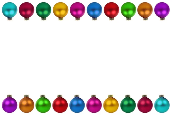 Christmas balls baubles colorful decoration border copyspace cop — Stock Photo, Image