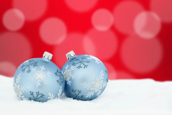Vánoční přání koule pozadí sníh dekorace dekorativní copyspace c — Stock fotografie