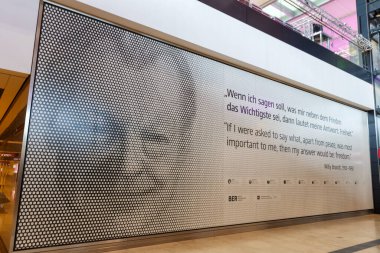 Berlin, Almanya - 28 Ekim 2020 New Berlin Brandenburg BER Willy Brandt Havaalanı 1, Almanya.