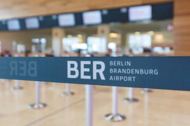 Berlin, Germany - October 28, 2020 New Berlin Brandenburg BER Willy Brandt Airport Terminal 1 in Germany. clipart