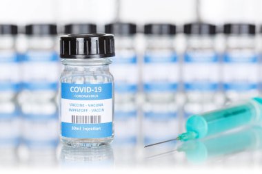 Coronavirus Aşı Şişesi Corona Virüs Şırıngası COVID-19 Covid Aşıları Kopya uzay Şişeleri