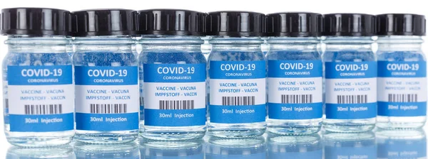 Coronavirus疫苗瓶Corona病毒Covid Covid疫苗 — 图库照片