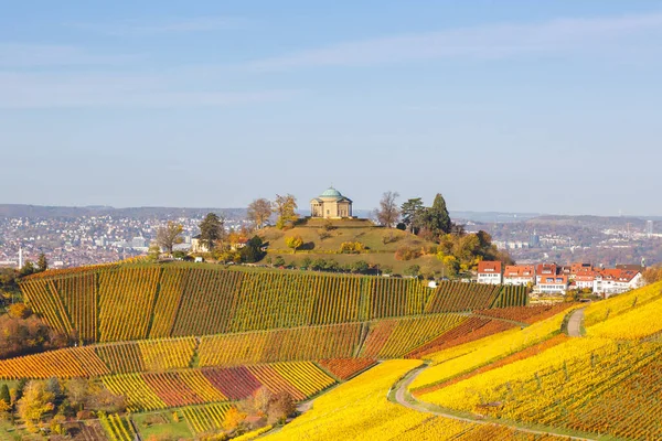 Stuttgart Grabkapelle Capela Grave Rotenberg Outono Queda Vinhedo Viagens Alemanha — Fotografia de Stock