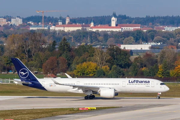 München Deutschland Oktober 2020 Flugzeug Vom Typ Lufthansa Airbus A350 — Stockfoto