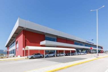 Zakynthos, Yunanistan - Yunanistan 'daki Zakynthos Havaalanı' nın 21 Eylül 2020 Terminal Binası.