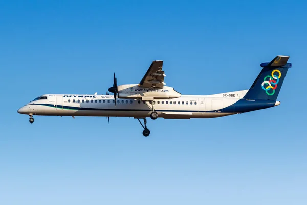 Athens Greece September 2020 Olympic Air Bombardier Dhc 400 Airplane — Stock Photo, Image