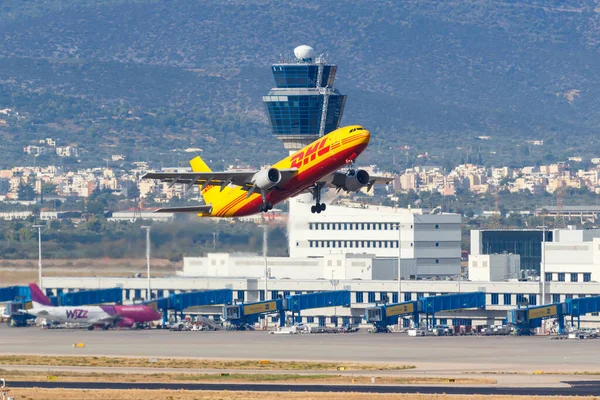 Αθήνα Ελλάδα Σεπτεμβρίου 2020 Dhl European Air Transport Airbus A300 — Φωτογραφία Αρχείου
